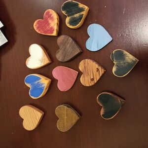 Painted Wooden Hearts CHOOSE THREE ONLY  wooden hearts